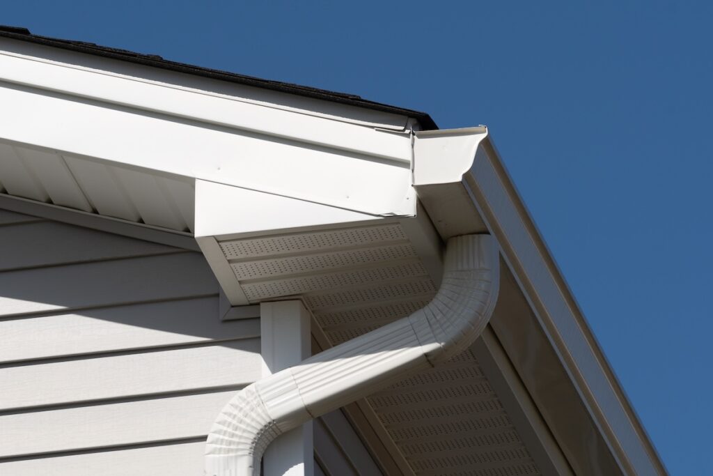 colonial white gutter guard system, fascia, drip edge, soffit providing ventilation to the attic what is fascia on a house